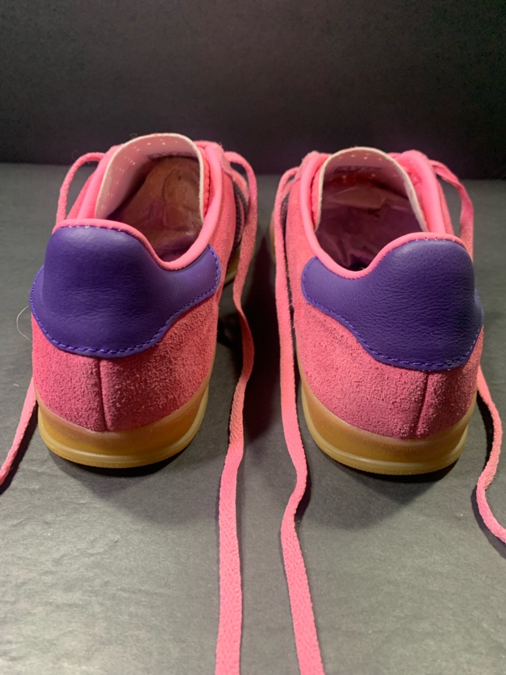 Adidas Gazelle Women’s Pink Black Blue Suede Sneakers Shoe Size- 7.5 - Picture 6 of 9